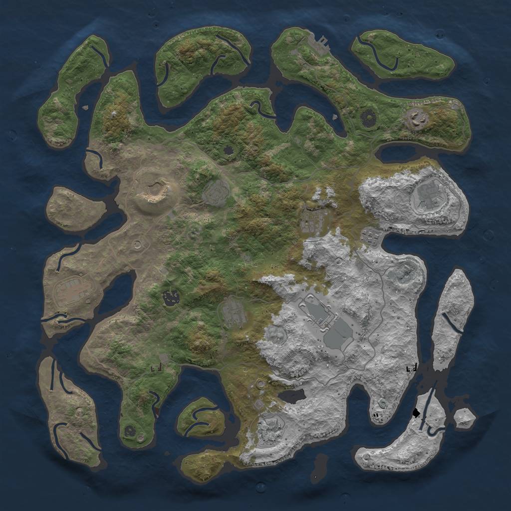 Rust Map: Procedural Map, Size: 4500, Seed: 758701, 15 Monuments