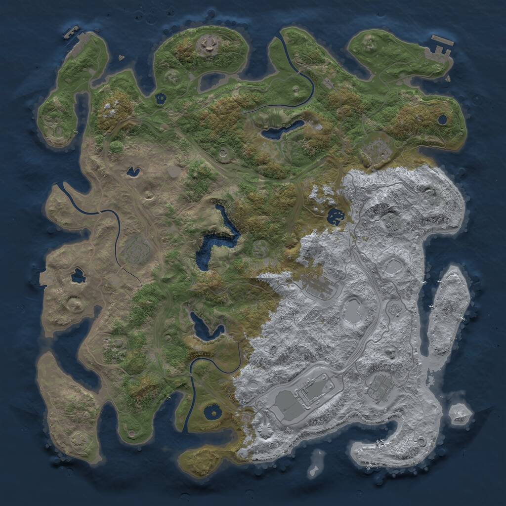 Rust Map: Procedural Map, Size: 4500, Seed: 758701, 15 Monuments