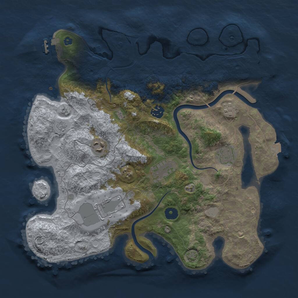 Rust Map: Procedural Map, Size: 3500, Seed: 309012589, 12 Monuments