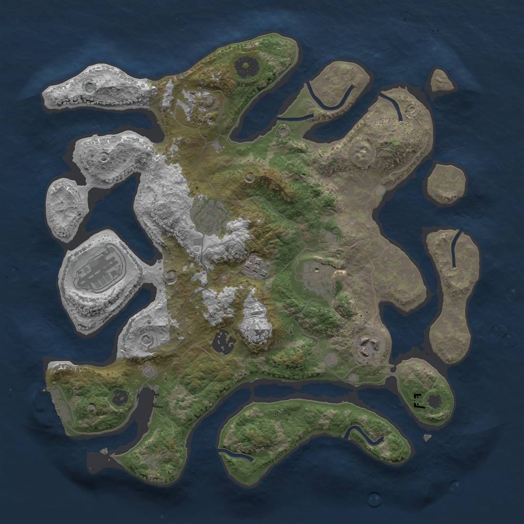 Rust Map: Procedural Map, Size: 3400, Seed: 95684, 11 Monuments