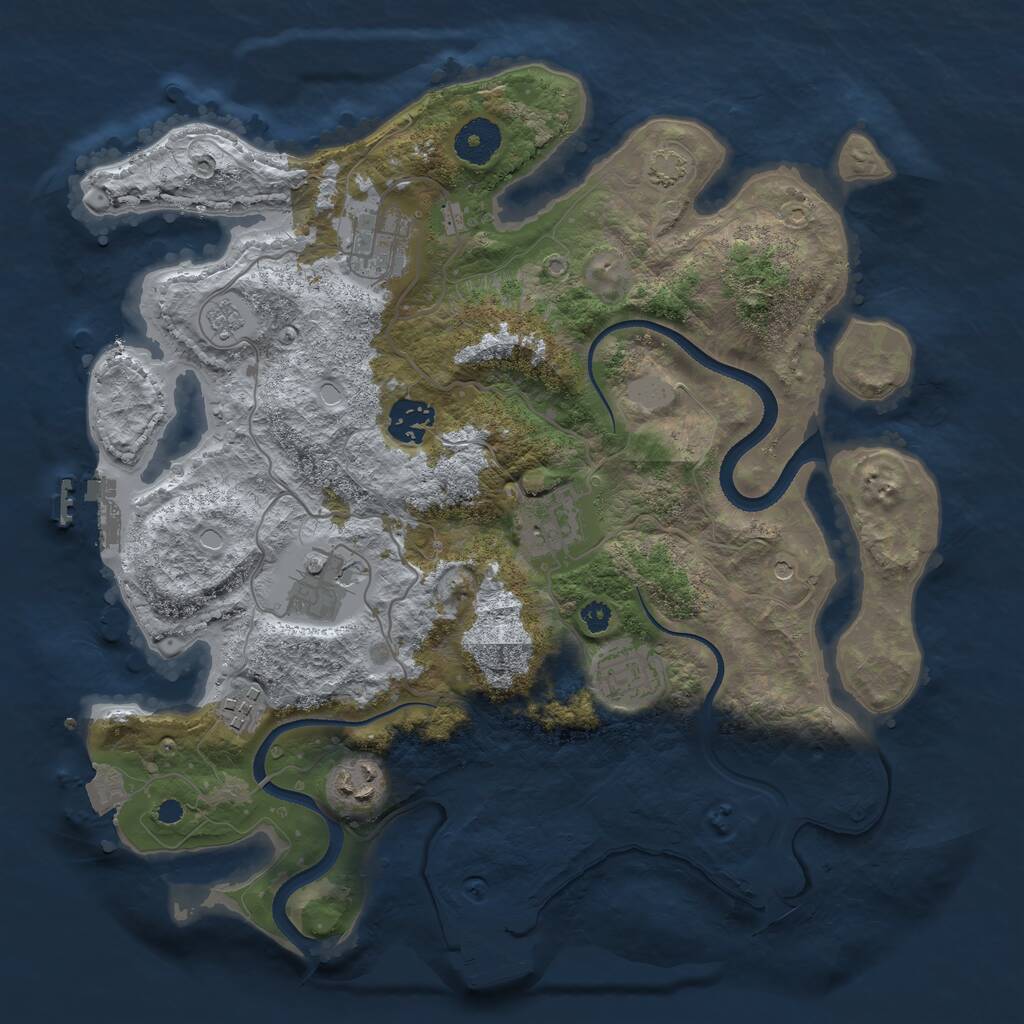 Rust Map: Procedural Map, Size: 3400, Seed: 95684, 13 Monuments