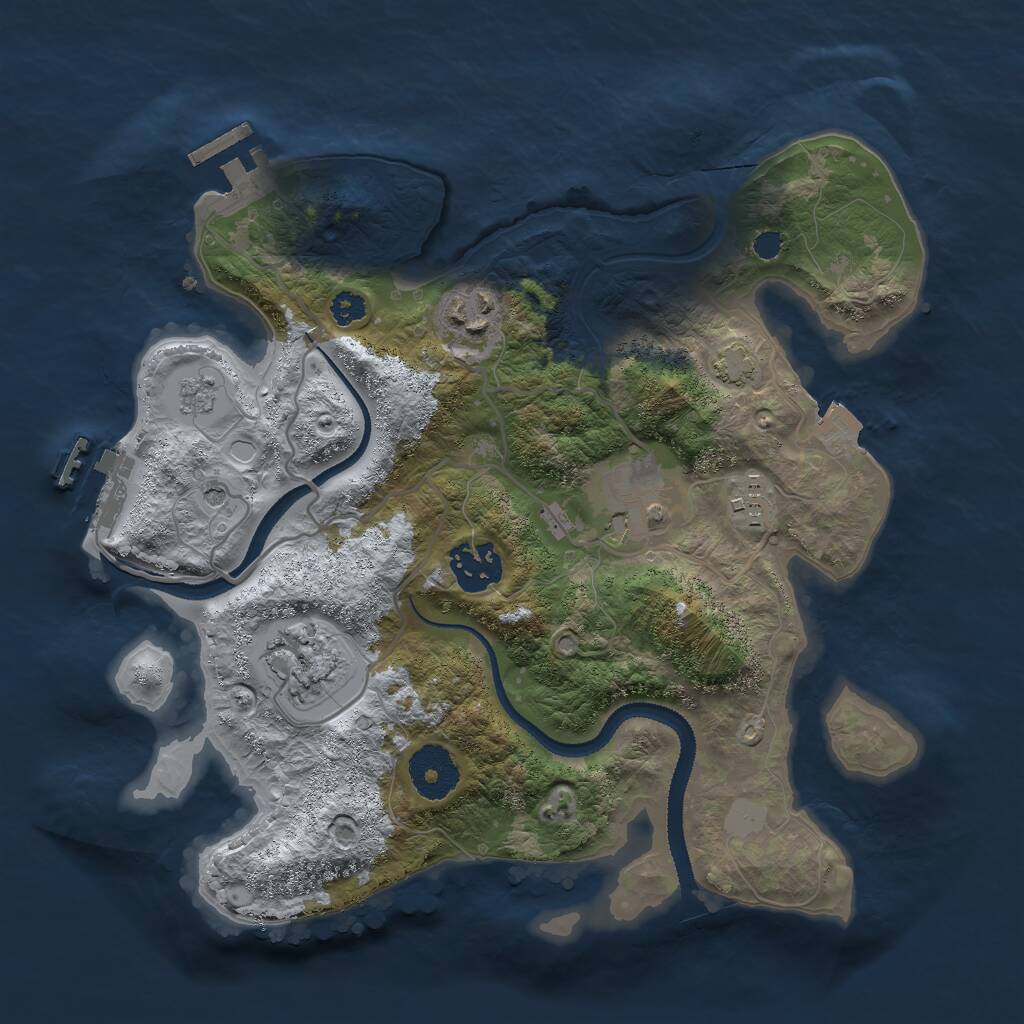 Rust Map: Procedural Map, Size: 3000, Seed: 1623731581, 11 Monuments