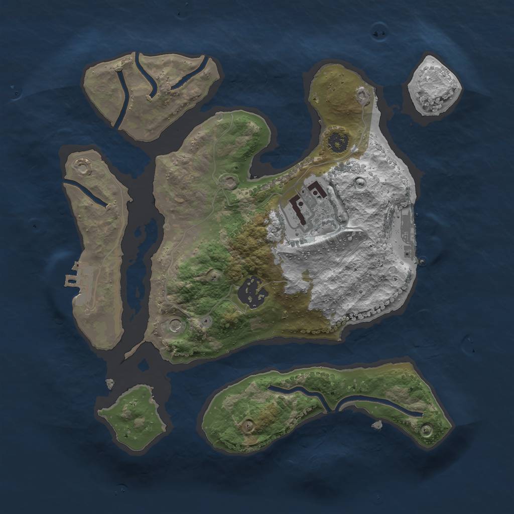 Rust Map: Procedural Map, Size: 2600, Seed: 1558800482, 7 Monuments