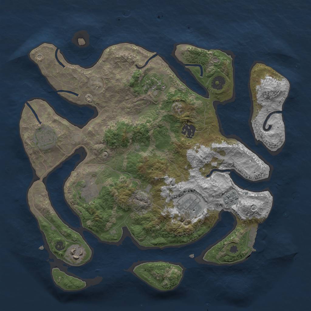 Rust Map: Procedural Map, Size: 3333, Seed: 1245, 10 Monuments