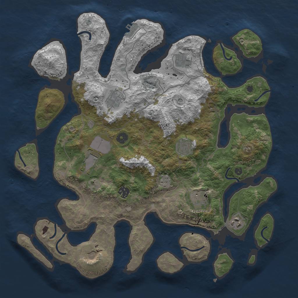 Rust Map: Procedural Map, Size: 4000, Seed: 21021993, 13 Monuments