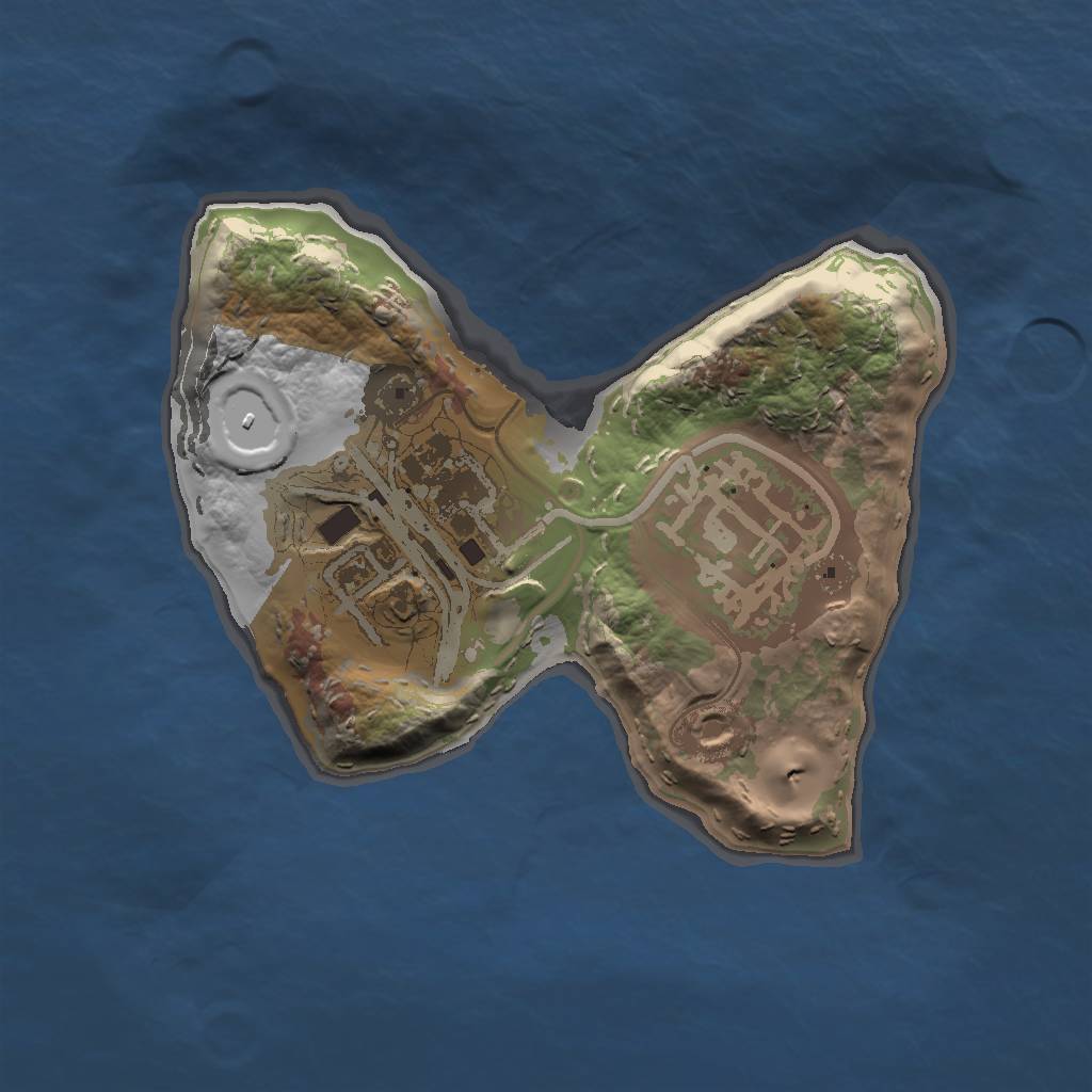 Rust Map: Procedural Map, Size: 1222, Seed: 6, 4 Monuments