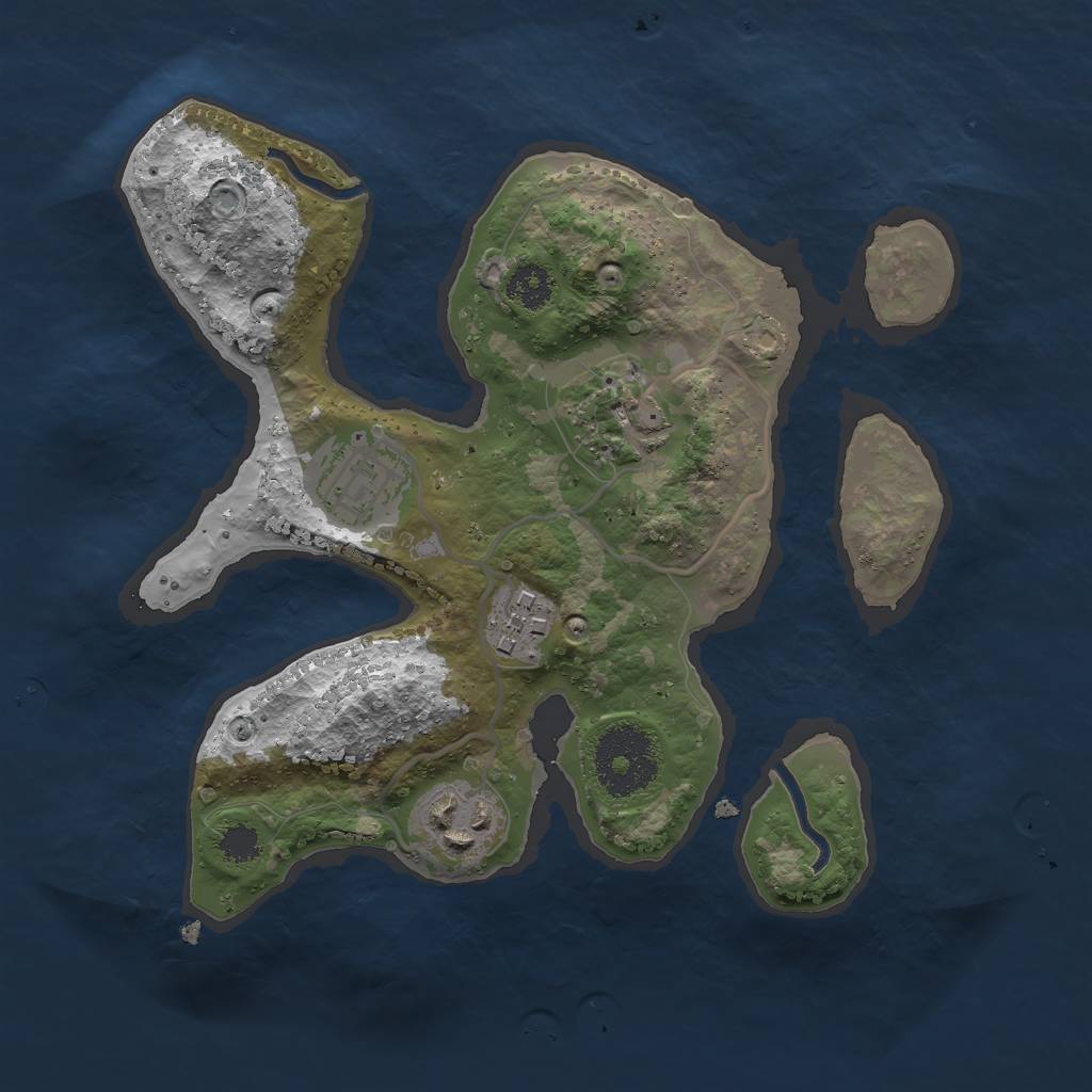 Rust Map: Procedural Map, Size: 2500, Seed: 24008, 6 Monuments