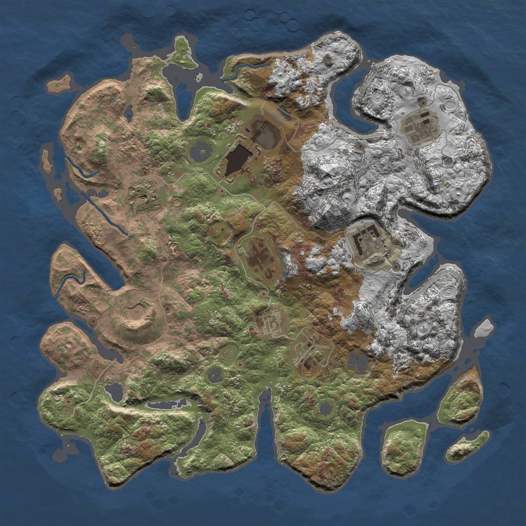 Rust Map: Procedural Map, Size: 3700, Seed: 31133, 13 Monuments