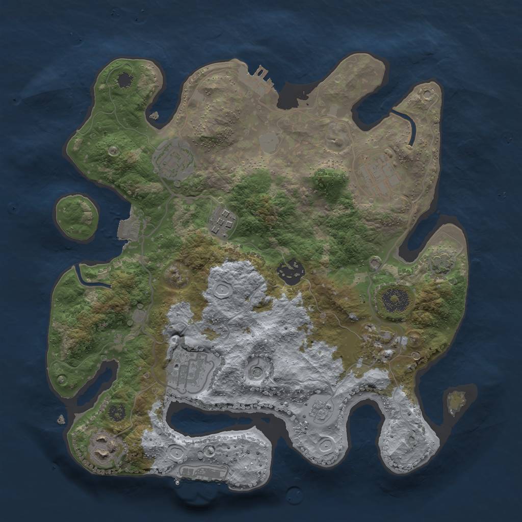 Rust Map: Procedural Map, Size: 3000, Seed: 1589732534, 15 Monuments