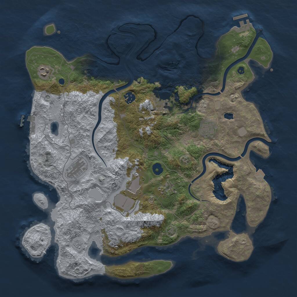 Rust Map: Procedural Map, Size: 4000, Seed: 64672, 14 Monuments