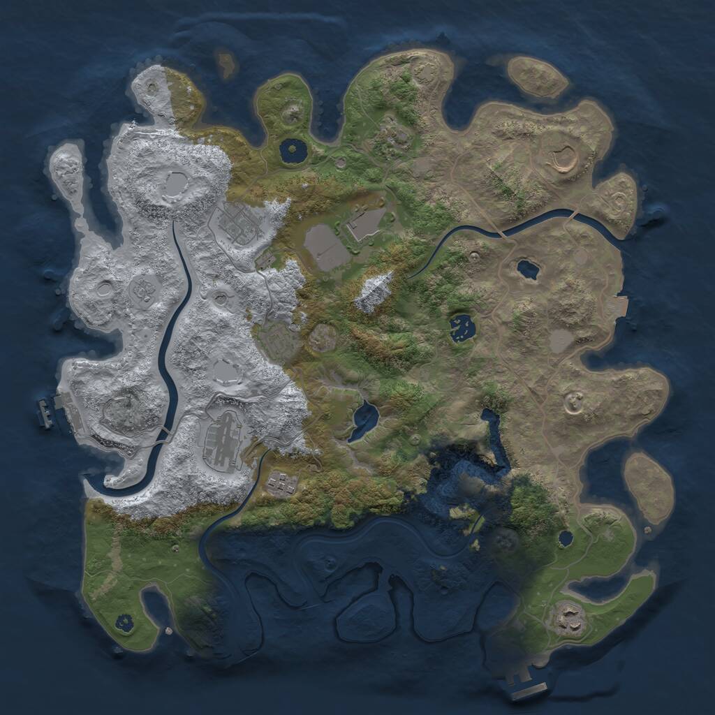 Rust Map: Procedural Map, Size: 4000, Seed: 270594, 15 Monuments