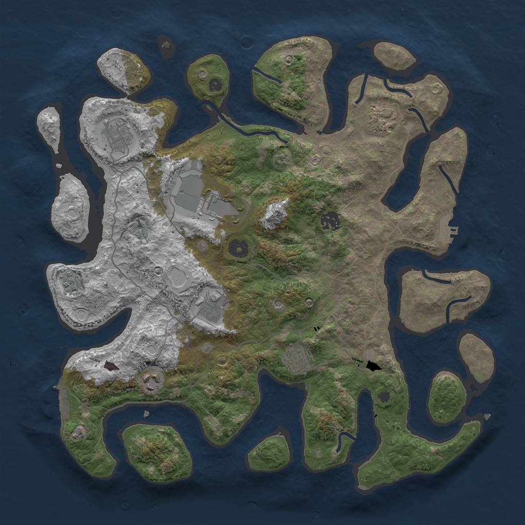 Rust Map: Procedural Map, Size: 4000, Seed: 270594, 16 Monuments