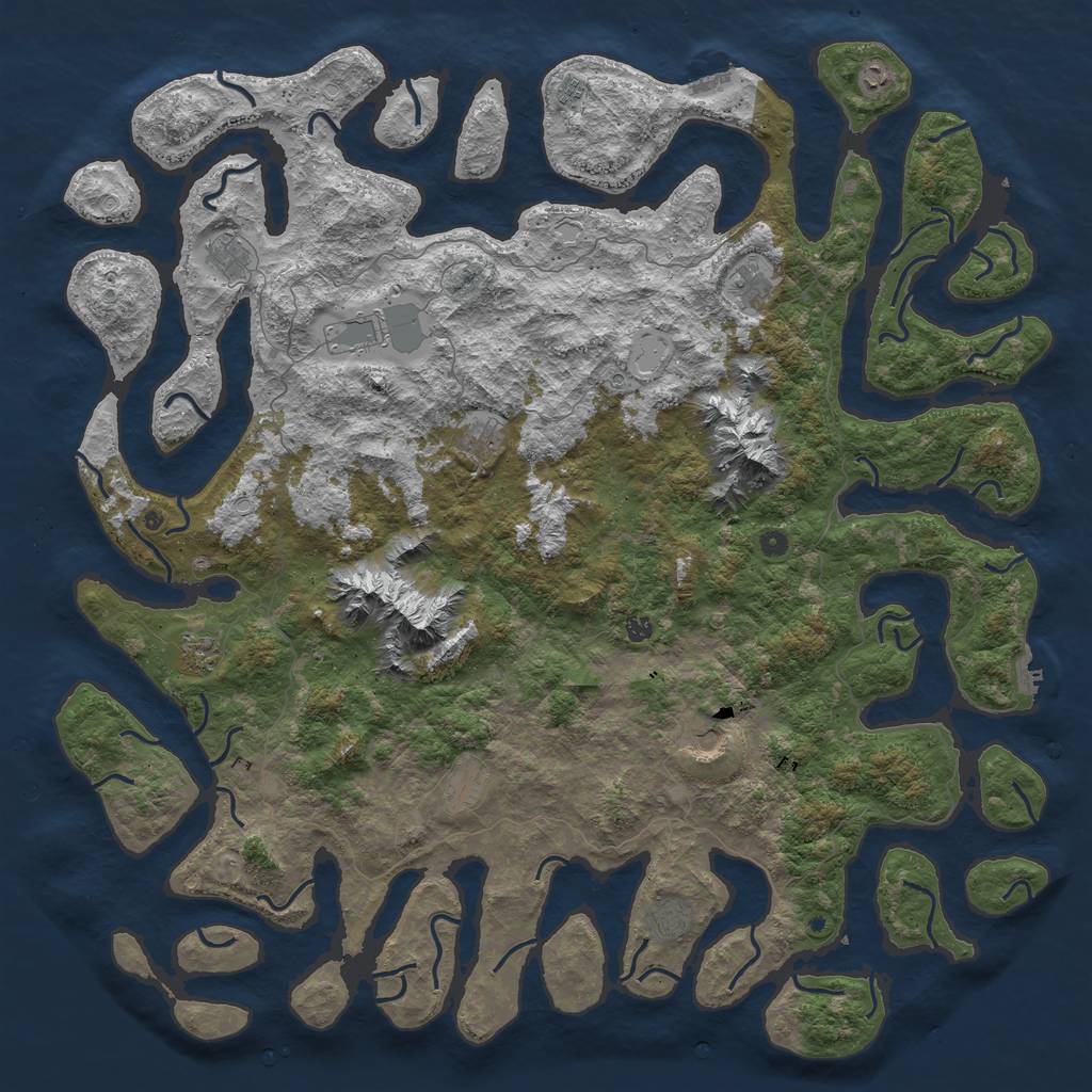 Rust Map: Procedural Map, Size: 6000, Seed: 87254380, 19 Monuments