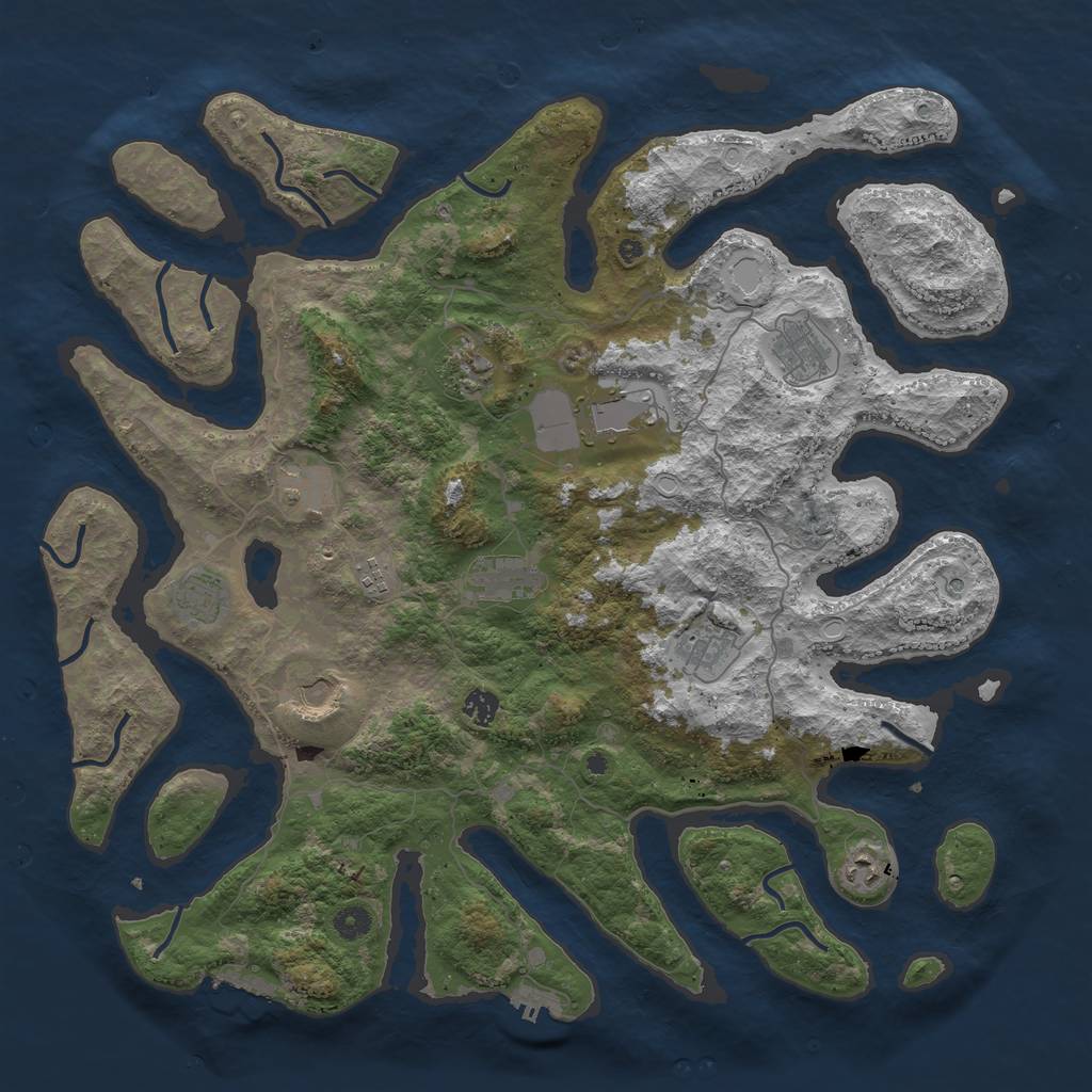 Rust Map: Procedural Map, Size: 4600, Seed: 187, 22 Monuments