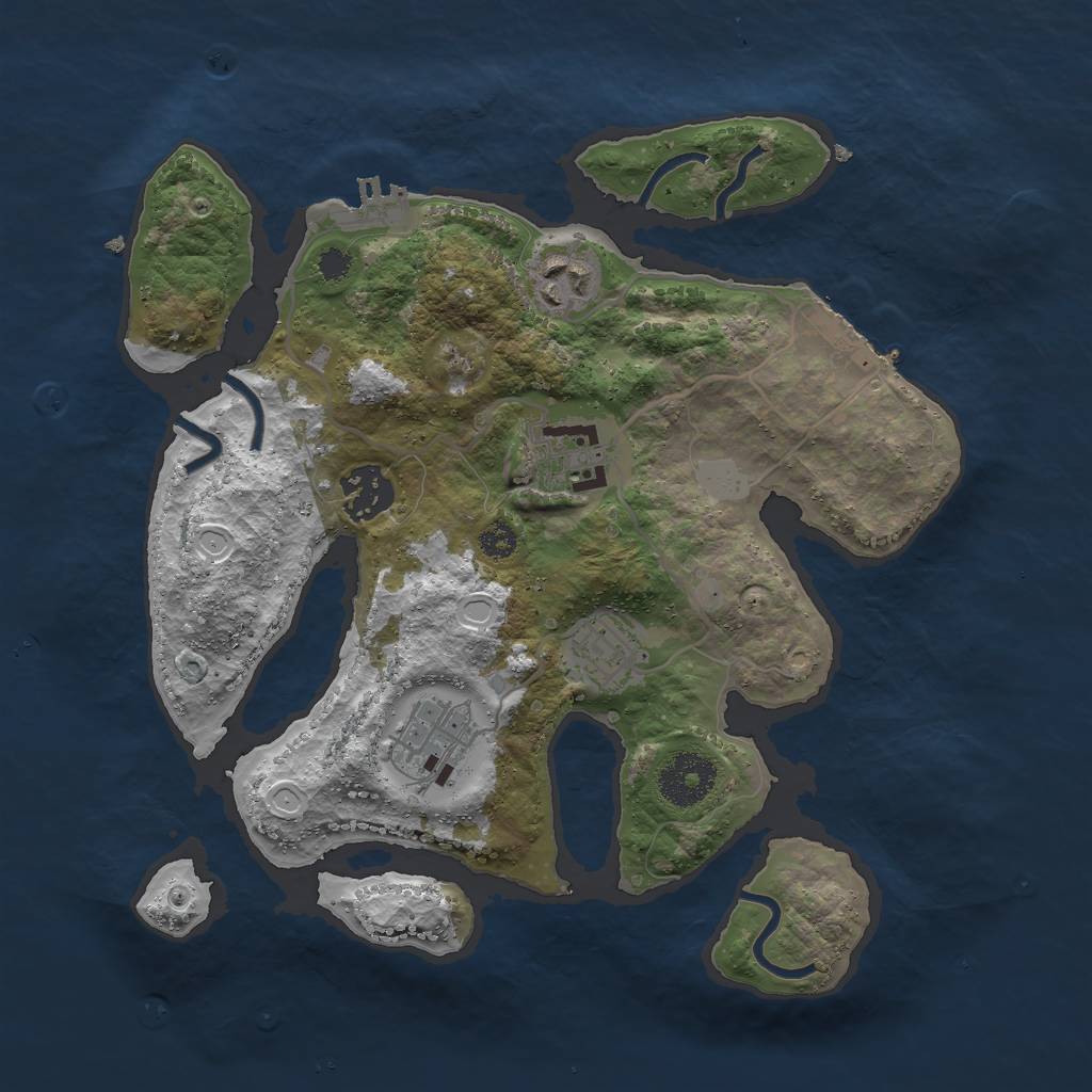 Rust Map: Procedural Map, Size: 3000, Seed: 546331, 12 Monuments