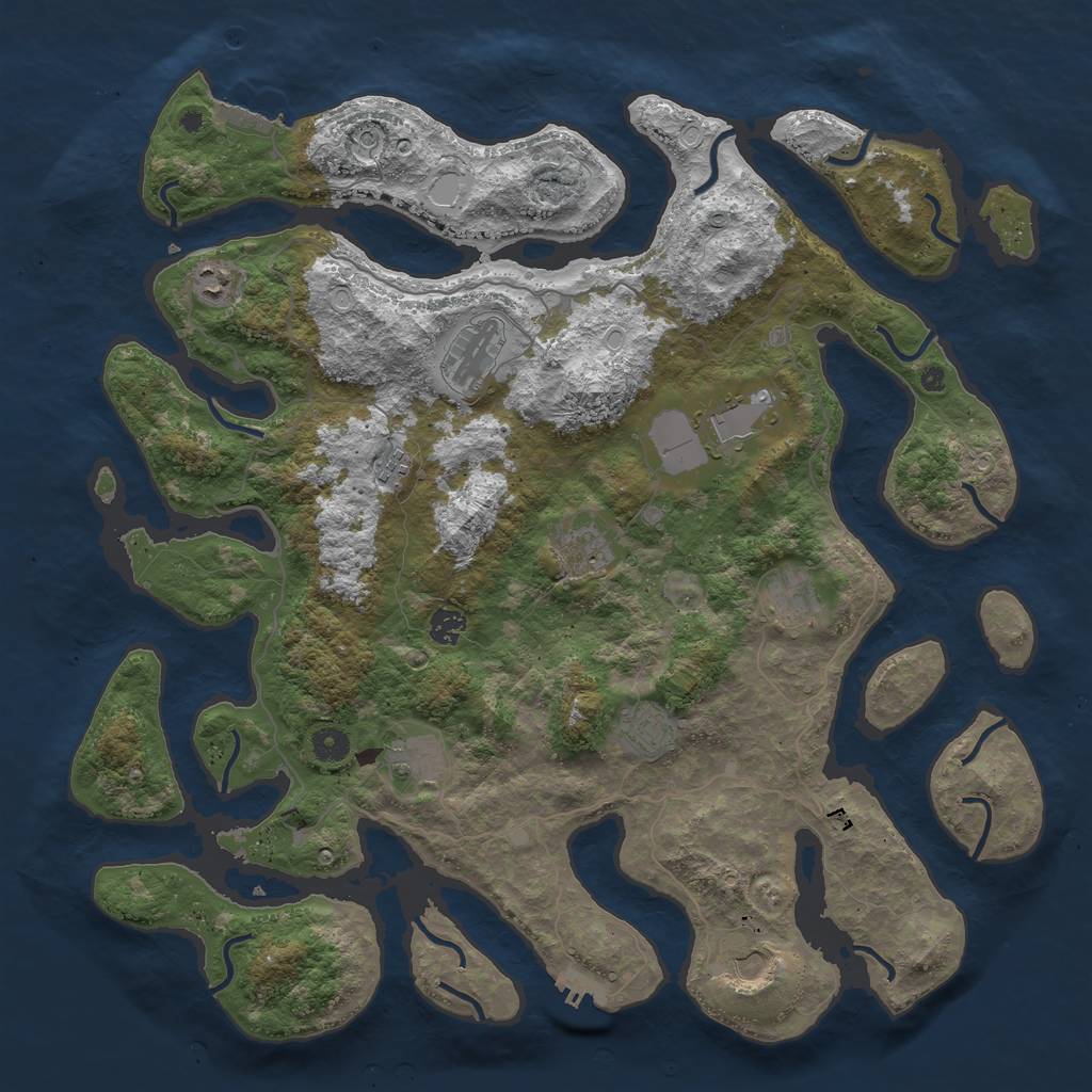 Rust Map: Procedural Map, Size: 4500, Seed: 19032021, 21 Monuments