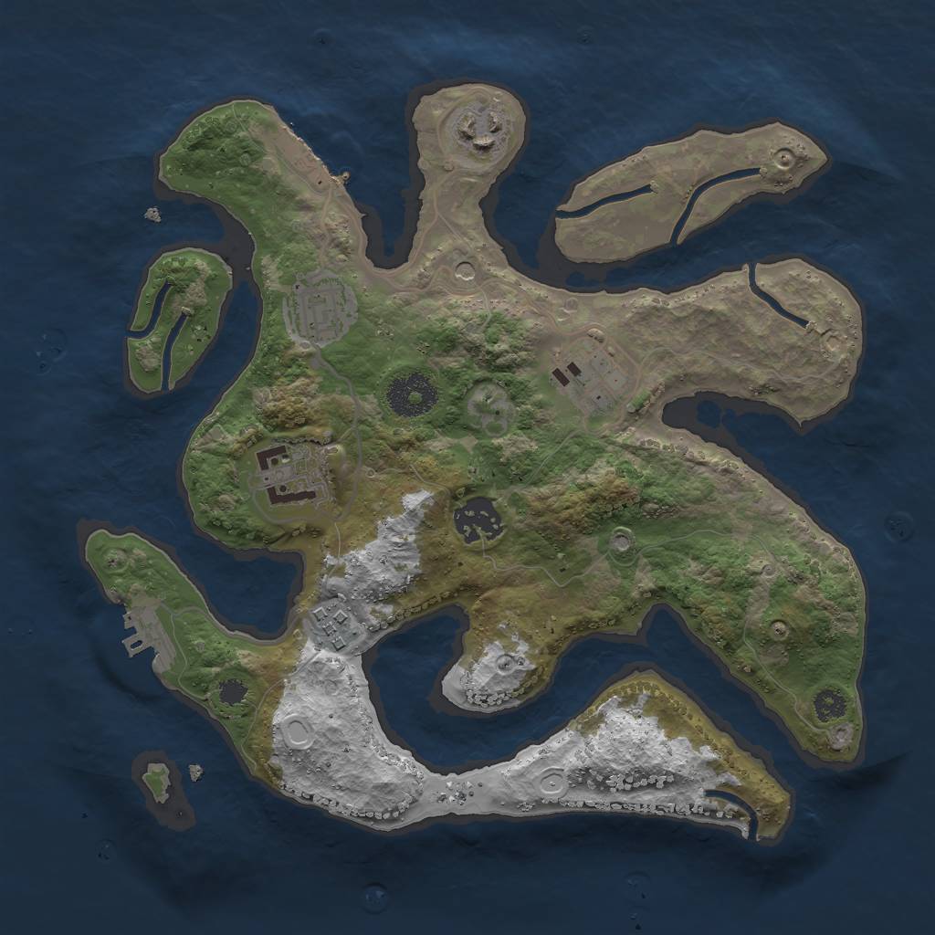 Rust Map: Procedural Map, Size: 3000, Seed: 27367286, 17 Monuments