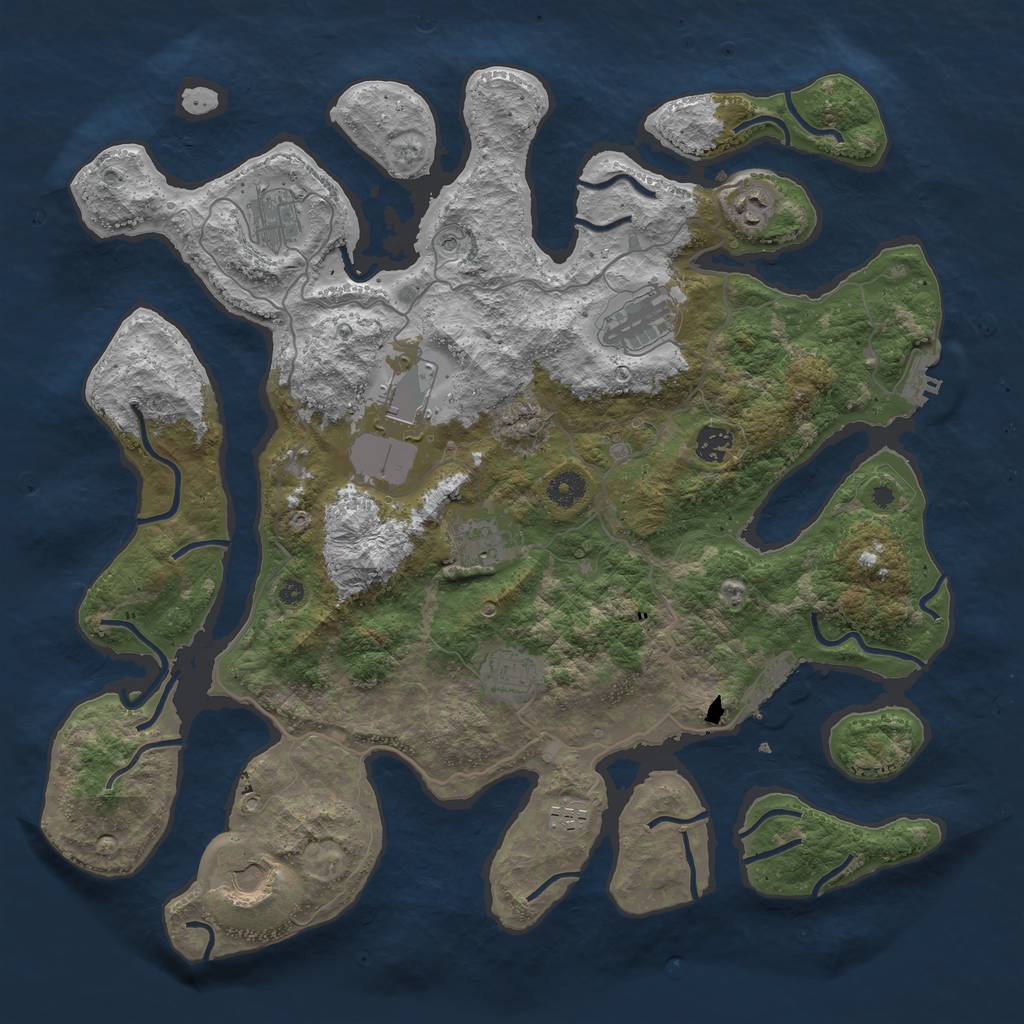 Rust Map: Procedural Map, Size: 4200, Seed: 151532, 14 Monuments