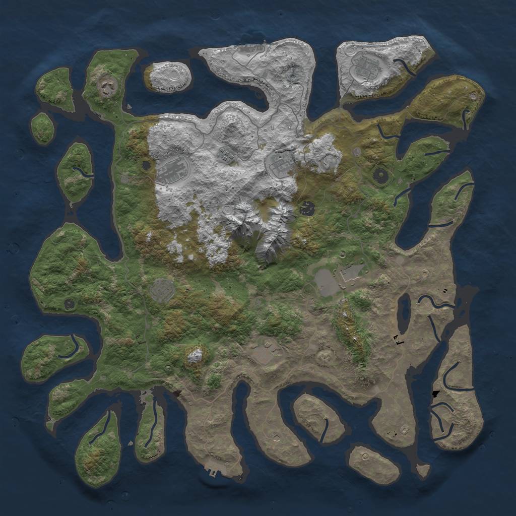 Rust Map: Procedural Map, Size: 5000, Seed: 1114669103, 20 Monuments