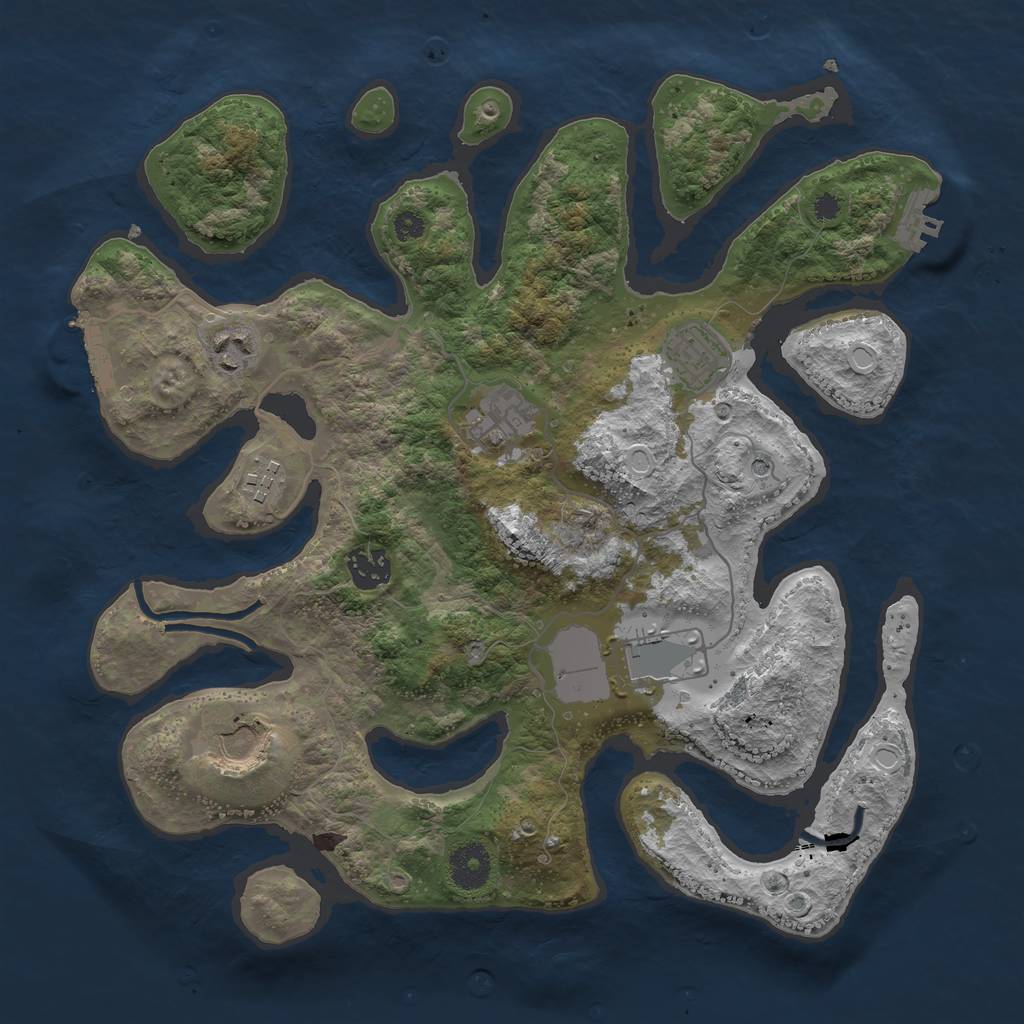 Rust Map: Procedural Map, Size: 3500, Seed: 6421591, 15 Monuments