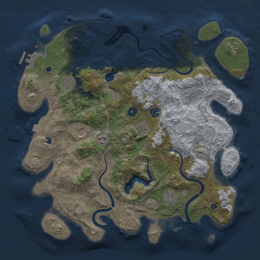Rust Map: Procedural Map, Size: 4000, Seed: 119166298, 14 Monuments