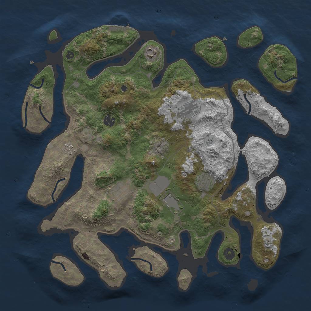 Rust Map: Procedural Map, Size: 4000, Seed: 119166298, 11 Monuments