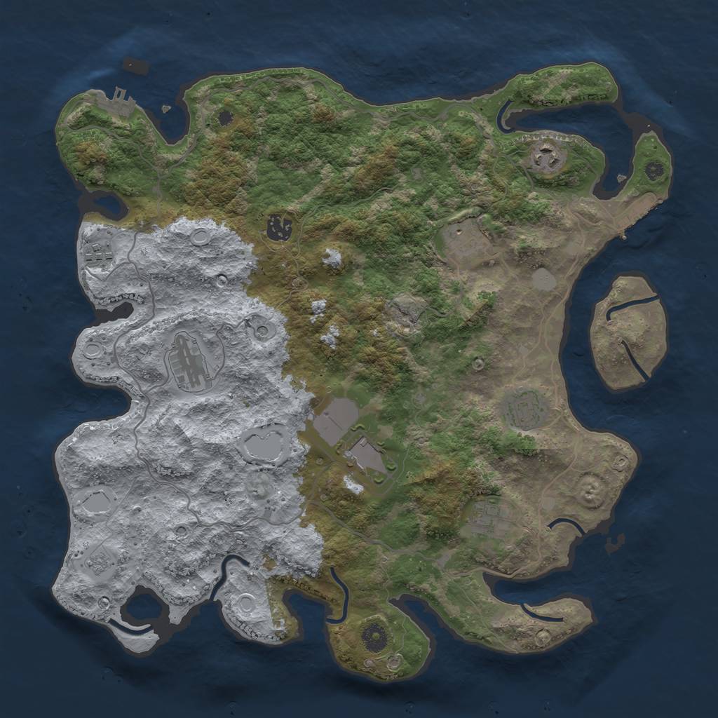 Rust Map: Procedural Map, Size: 4000, Seed: 647148807, 15 Monuments