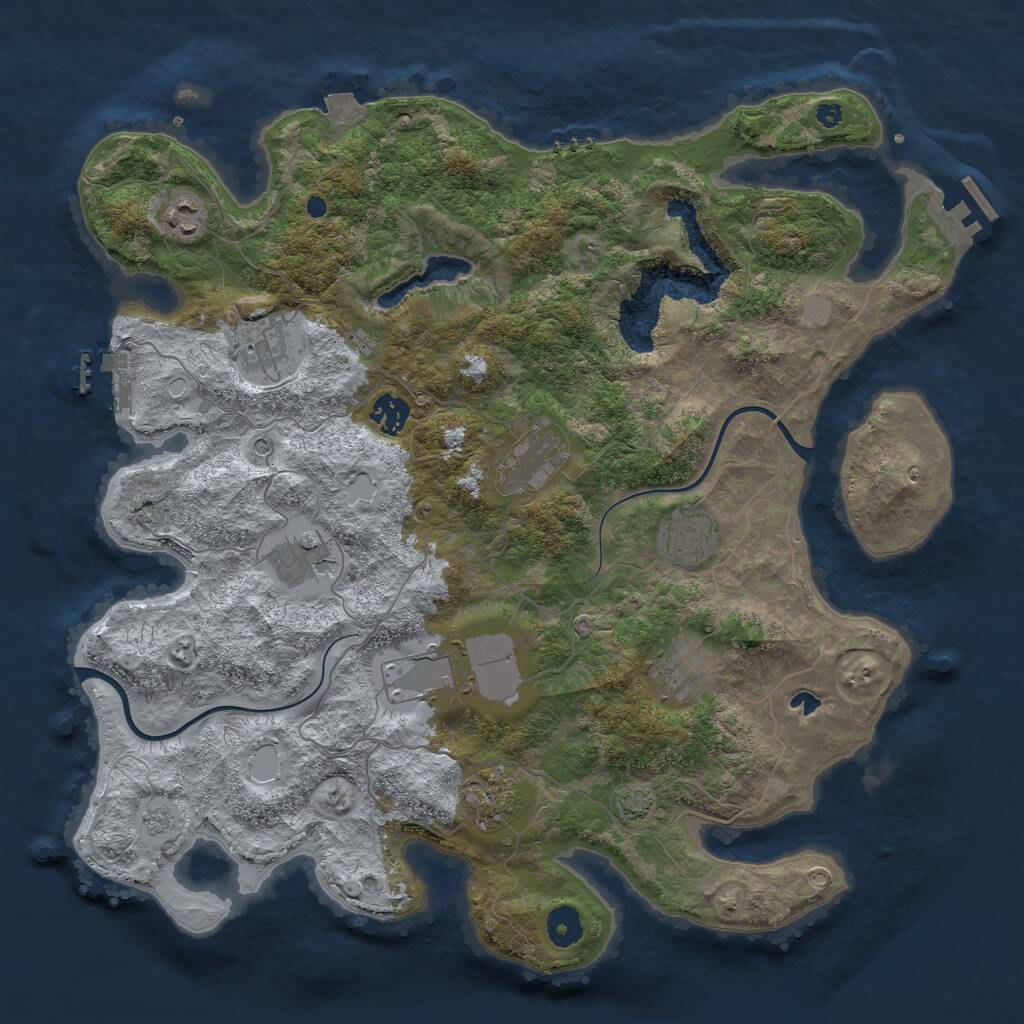 Rust Map: Procedural Map, Size: 4000, Seed: 647148807, 15 Monuments