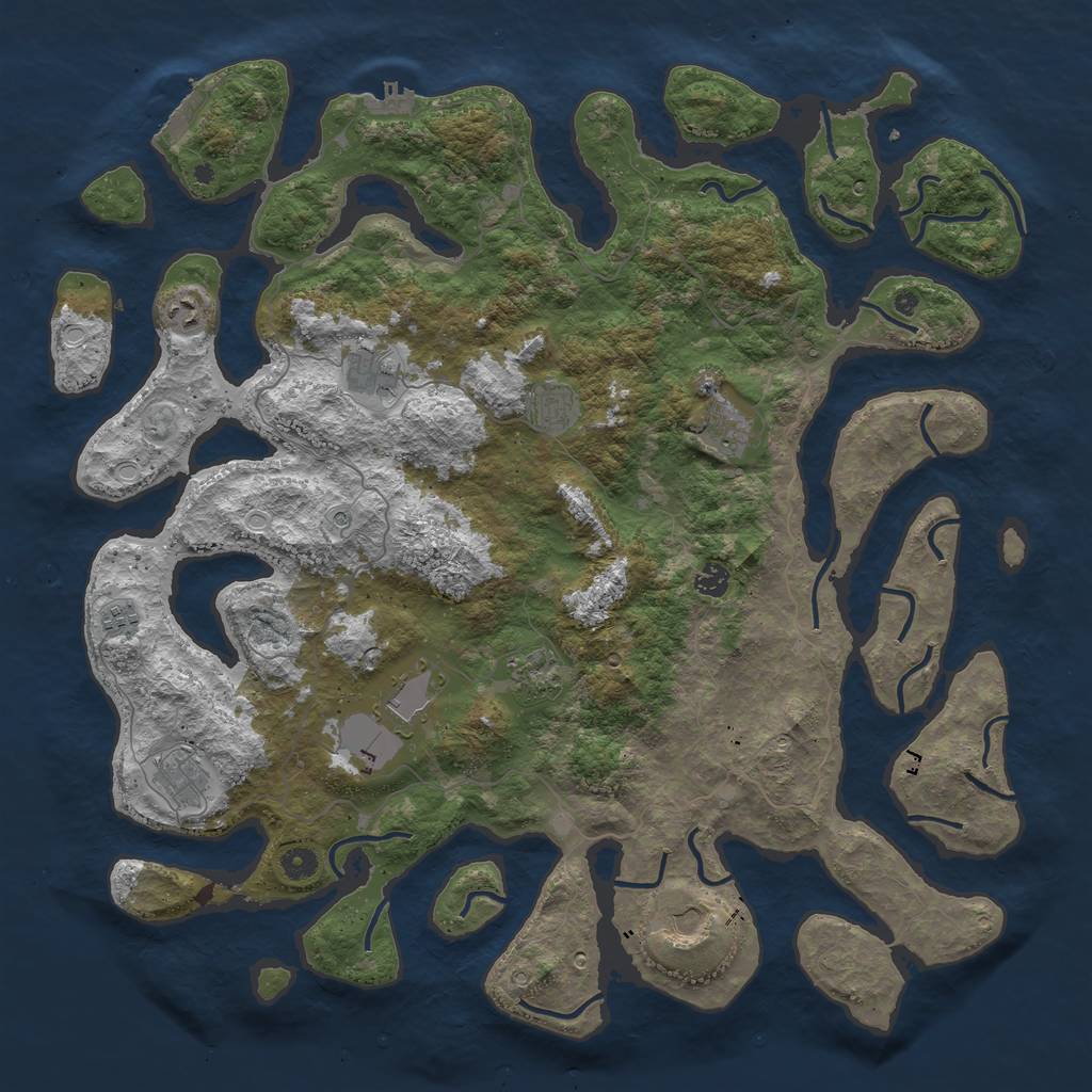 Rust Map: Procedural Map, Size: 4750, Seed: 2527, 18 Monuments