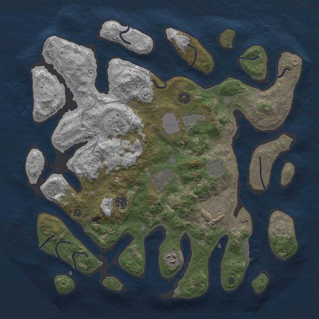 Rust Map: Procedural Map, Size: 4000, Seed: 1750862598, 12 Monuments