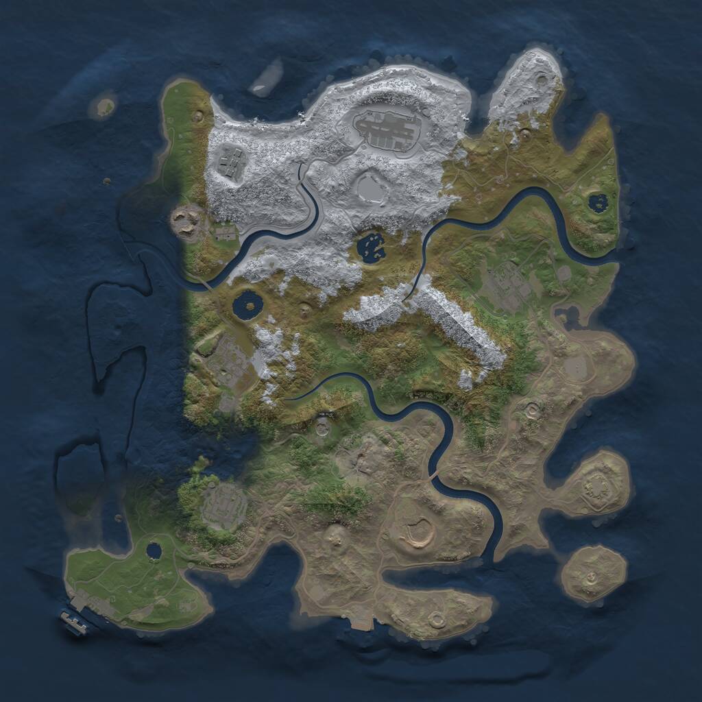Rust Map: Procedural Map, Size: 3600, Seed: 1272004, 12 Monuments