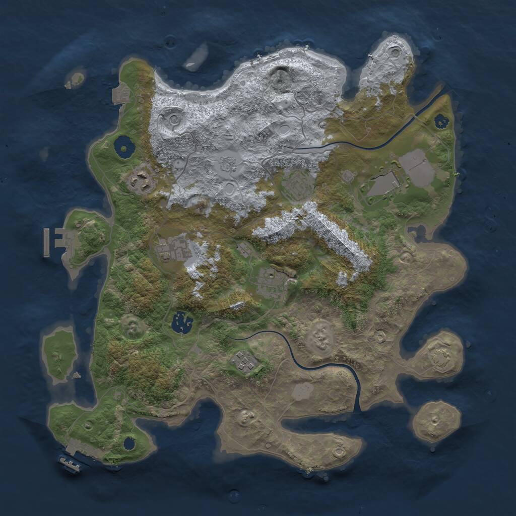 Rust Map: Procedural Map, Size: 3600, Seed: 1272004, 13 Monuments