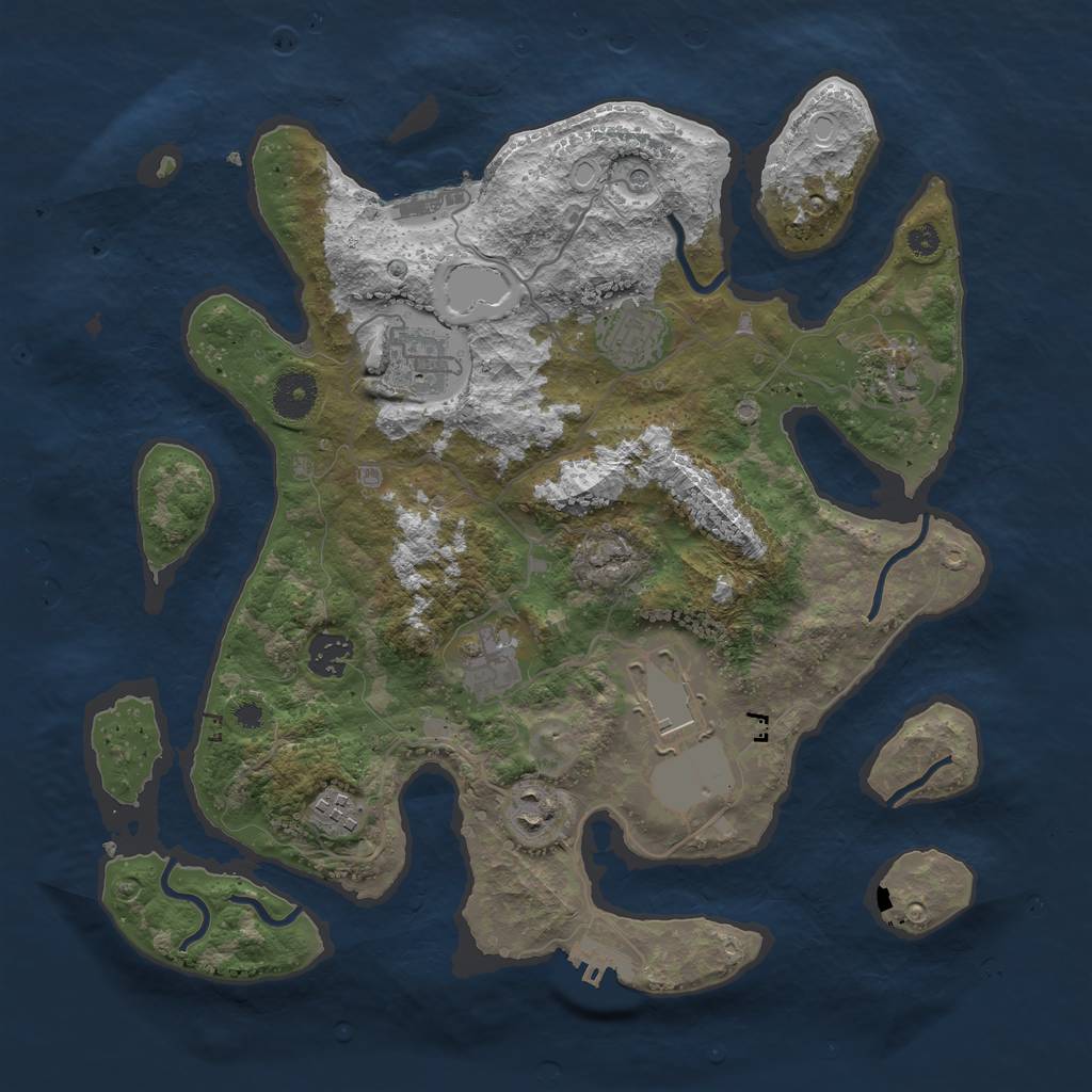 Rust Map: Procedural Map, Size: 3600, Seed: 1272004, 16 Monuments