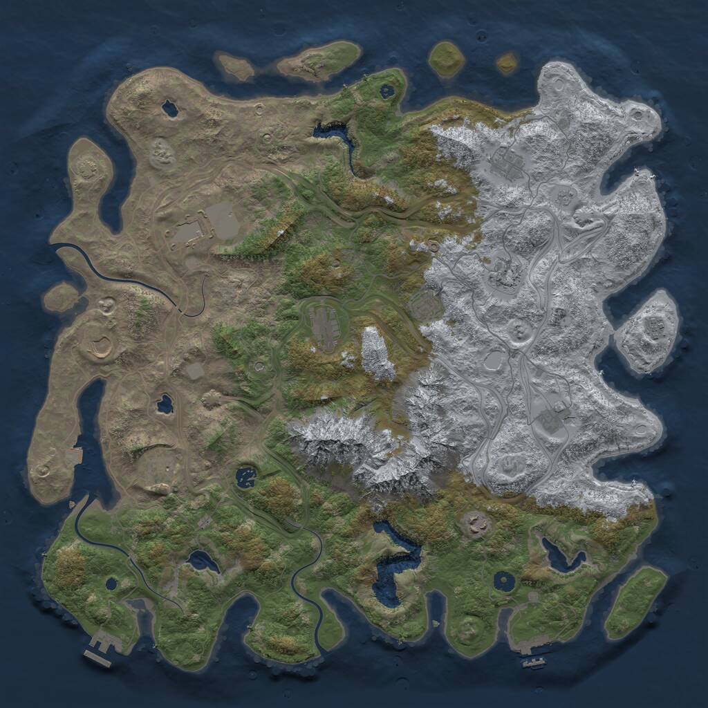 Rust Map: Procedural Map, Size: 5000, Seed: 19363663, 17 Monuments