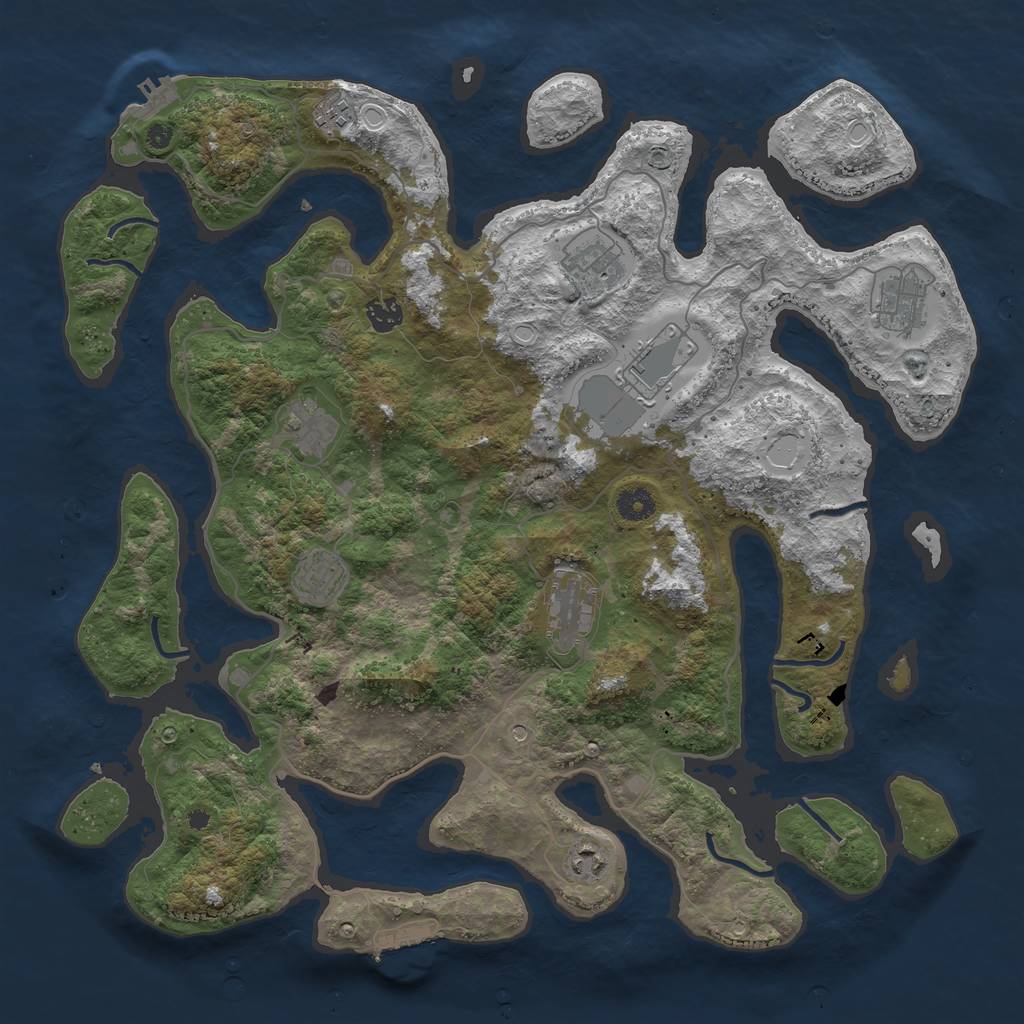 Rust Map: Procedural Map, Size: 4250, Seed: 31614, 20 Monuments