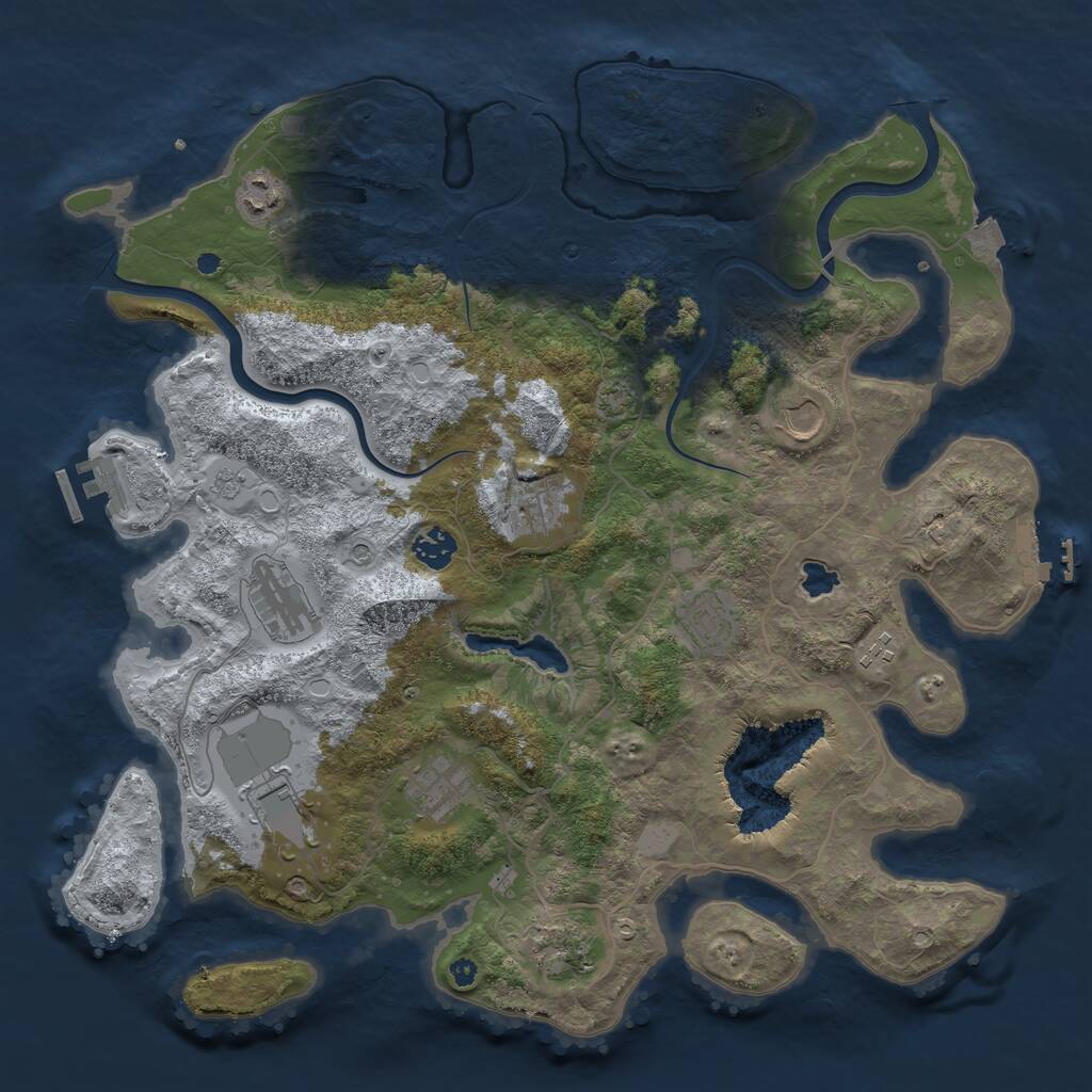 Rust Map: Procedural Map, Size: 4000, Seed: 67890127, 16 Monuments