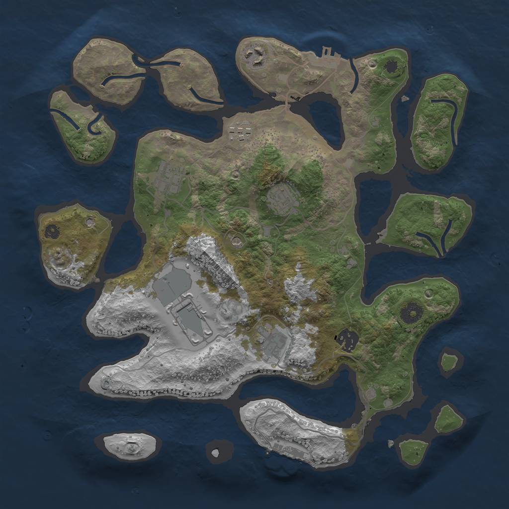 Rust Map: Procedural Map, Size: 3500, Seed: 5373349, 12 Monuments