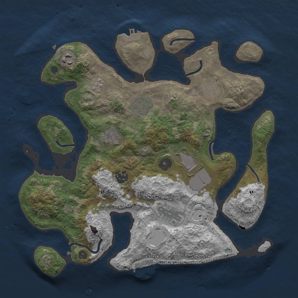 Rust Map: Procedural Map, Size: 3500, Seed: 7695887, 16 Monuments