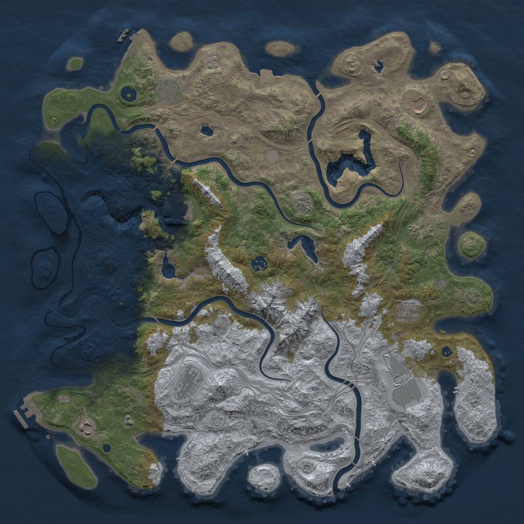 Rust Map: Procedural Map, Size: 5000, Seed: 217690369, 16 Monuments