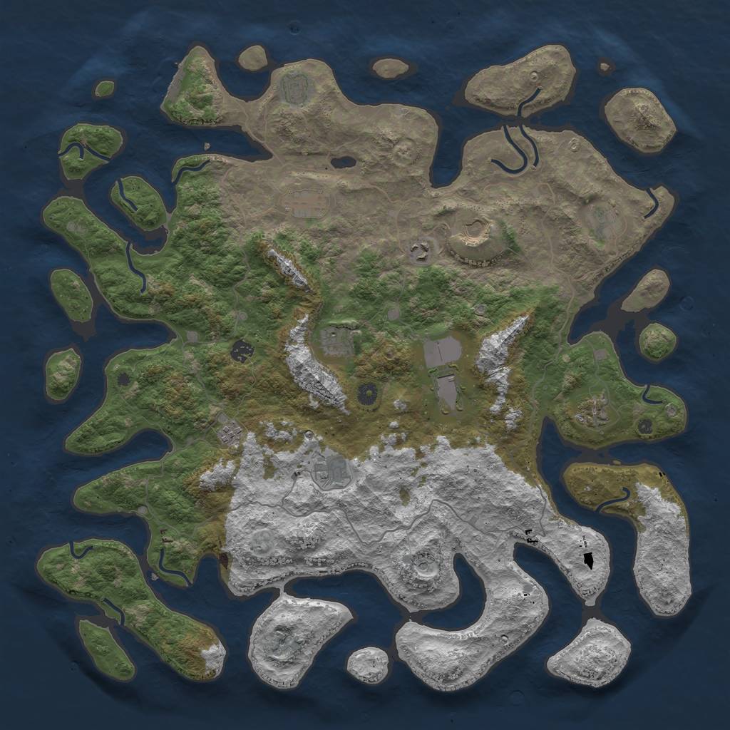 Rust Map: Procedural Map, Size: 5000, Seed: 217690369, 15 Monuments