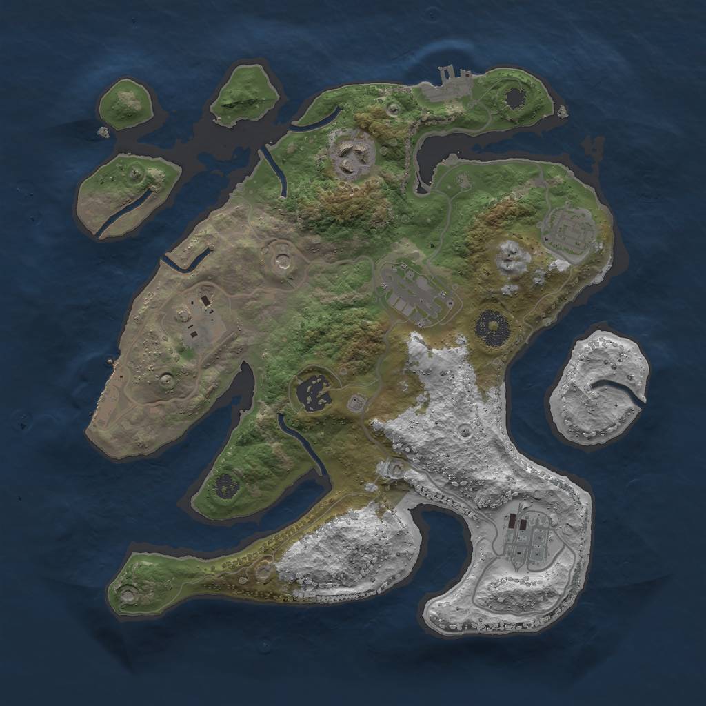 Rust Map: Procedural Map, Size: 3000, Seed: 38107157, 11 Monuments