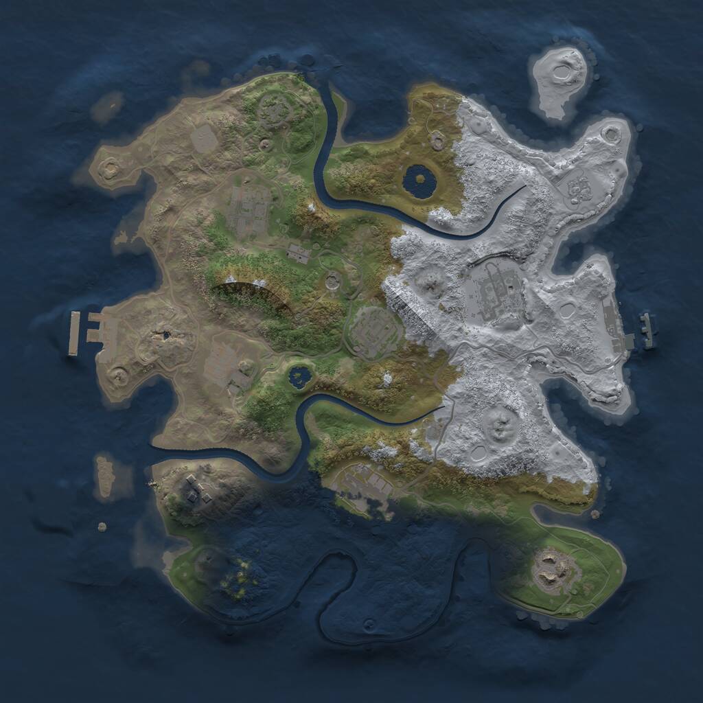 Rust Map: Procedural Map, Size: 3200, Seed: 85546, 13 Monuments