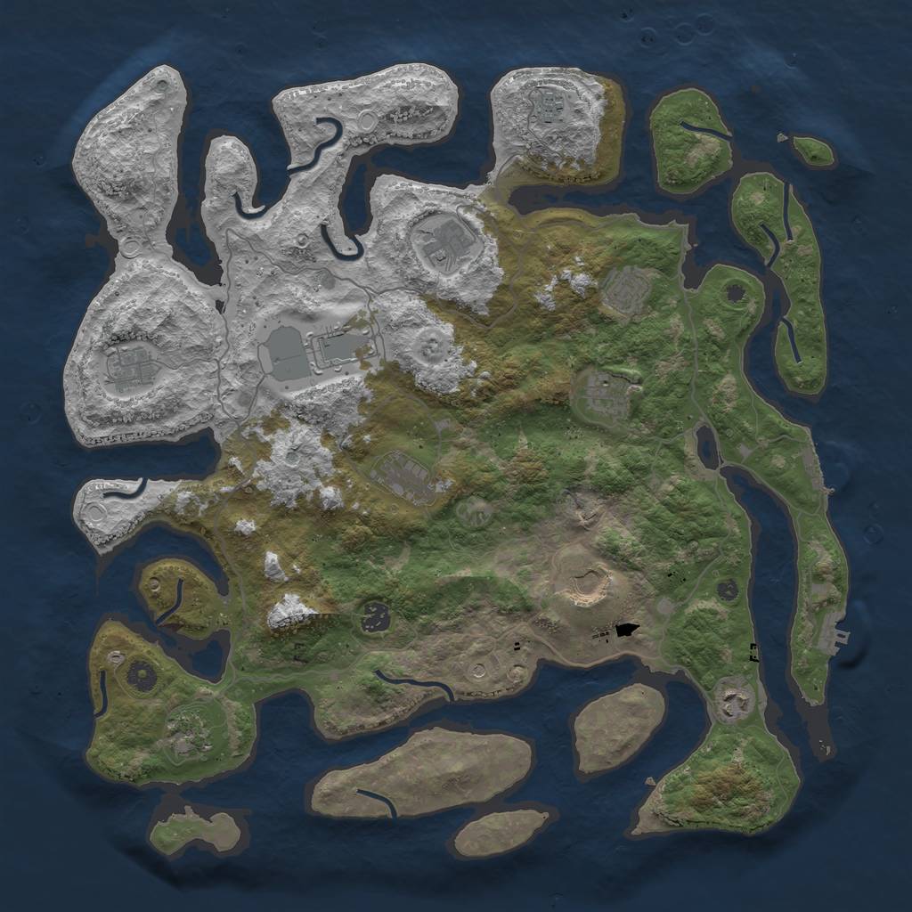 Rust Map: Procedural Map, Size: 4500, Seed: 7574, 22 Monuments