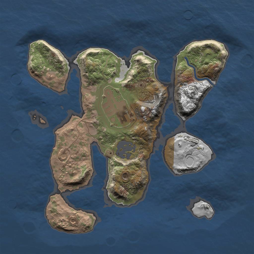 Rust Map: Procedural Map, Size: 2000, Seed: 589241616, 5 Monuments