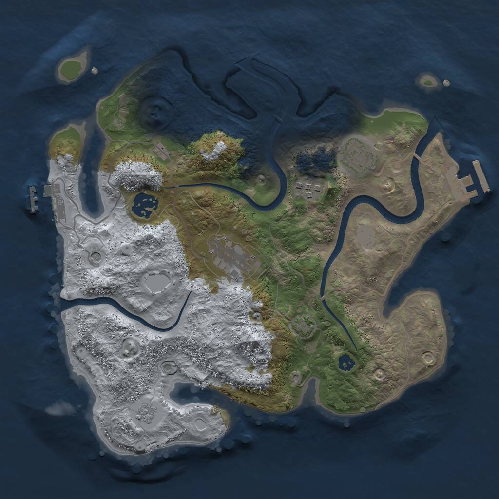 Rust Map: Procedural Map, Size: 3000, Seed: 468169842, 10 Monuments