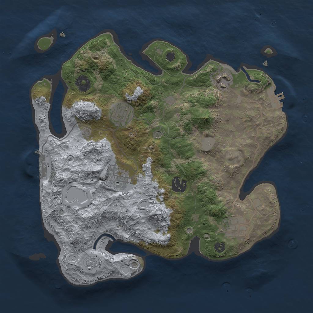 Rust Map: Procedural Map, Size: 3000, Seed: 468169842, 12 Monuments