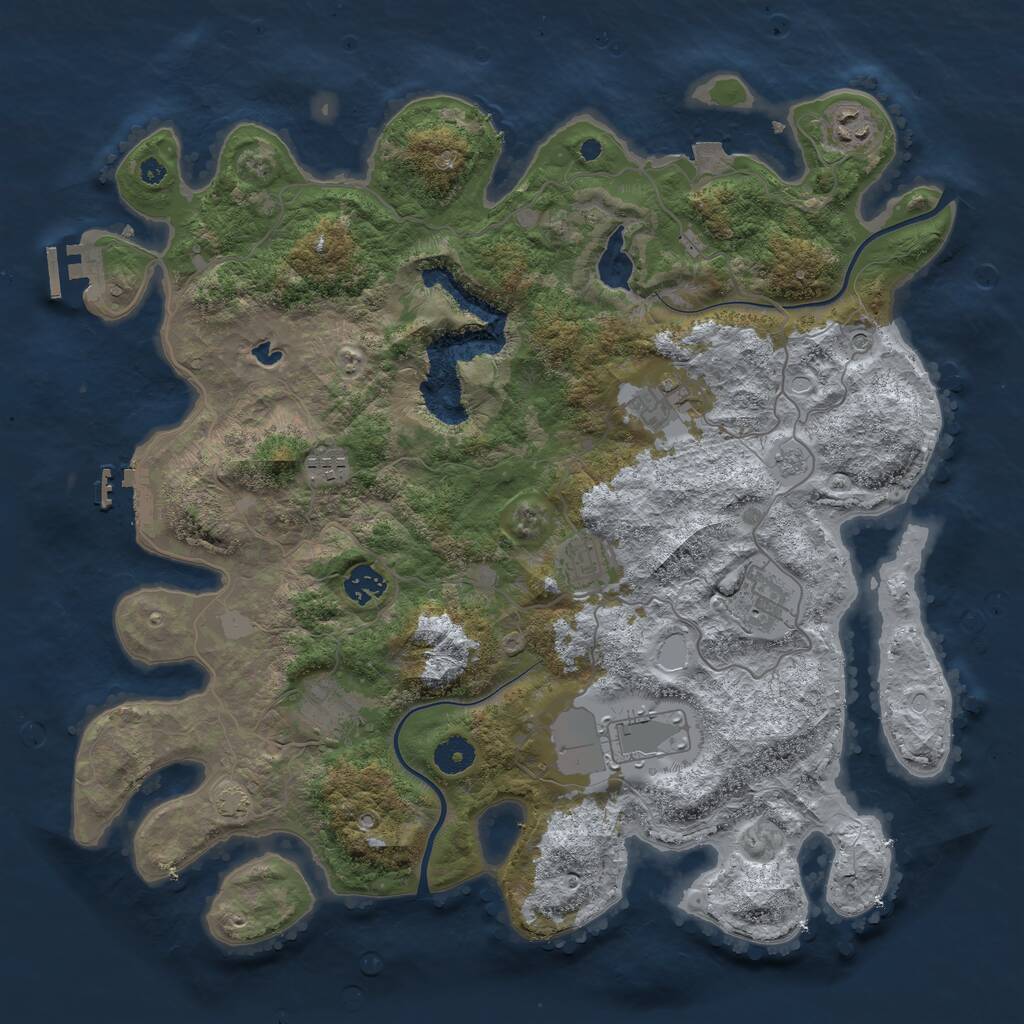 Rust Map: Procedural Map, Size: 4000, Seed: 1428330164, 14 Monuments