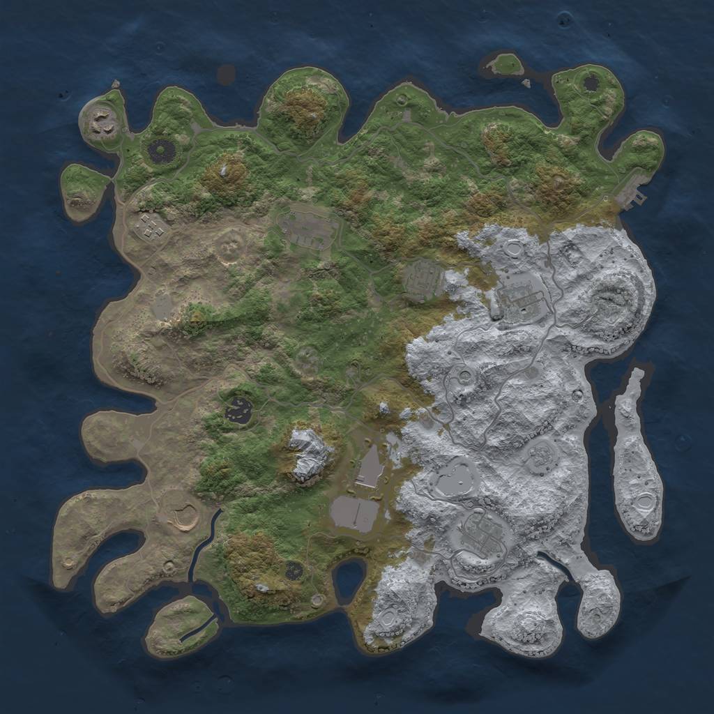 Rust Map: Procedural Map, Size: 4000, Seed: 1428330164, 15 Monuments