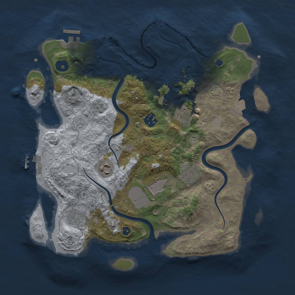 Rust Map: Procedural Map, Size: 3500, Seed: 79946209, 13 Monuments