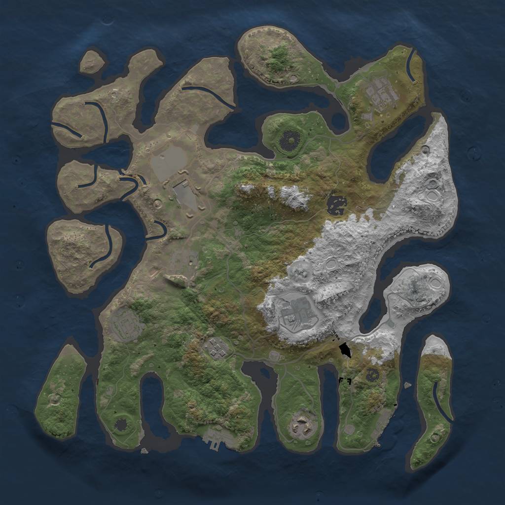 Rust Map: Procedural Map, Size: 3650, Seed: 356876925, 19 Monuments